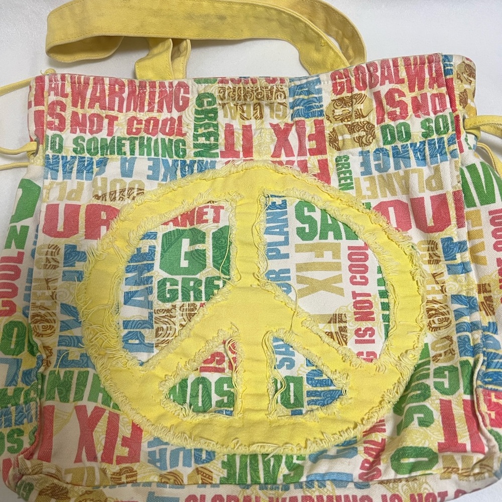Multicolor Peace Sign Shoulder Bag
